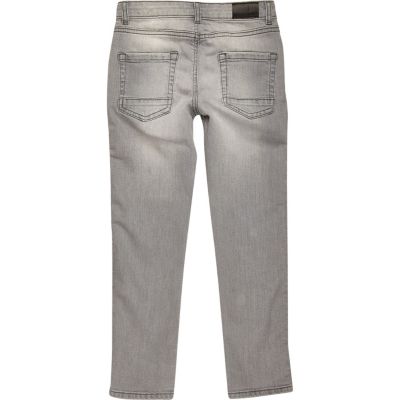 Boys light grey Dylan faded slim fit jeans